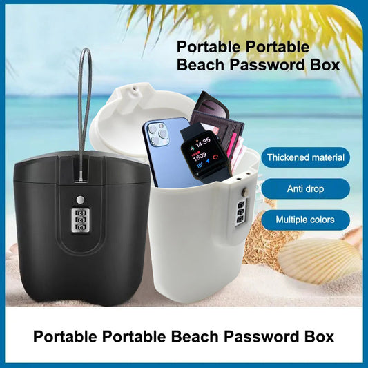 2L Portable Travel Safe Box with 3-Digit Combination Lock | Anti-Theft Security Safe for Travel, Beach, Home, Office