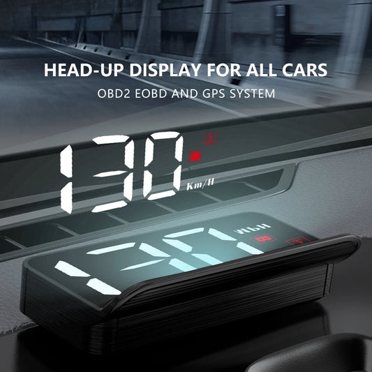 Futuristic Car Head-Up Display (HUD) | Plug & Play, Day/Night Visibility