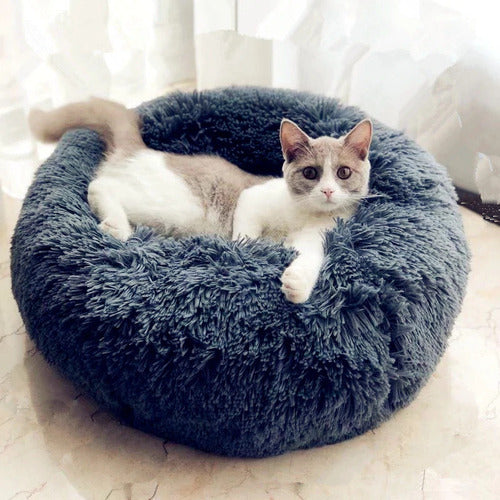 Cat Bed for Indoor Cats | Cozy Round Pet Bed for Sleeping, Cuddling & Comfort
