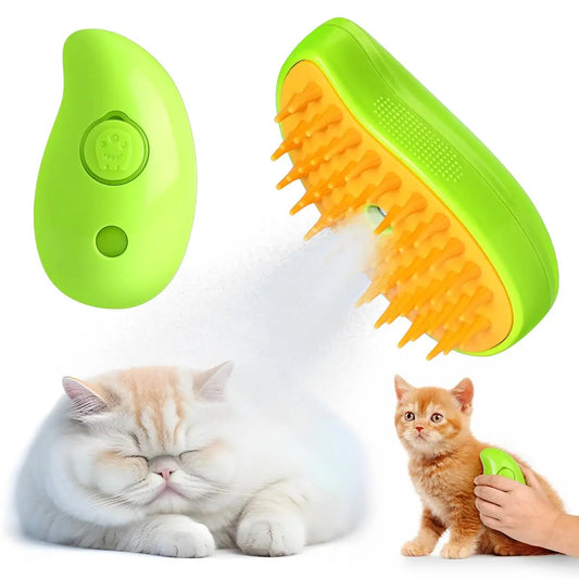 Steamy Brush for Cats | 3-in-1 Grooming Tool for Your Furry Friend!