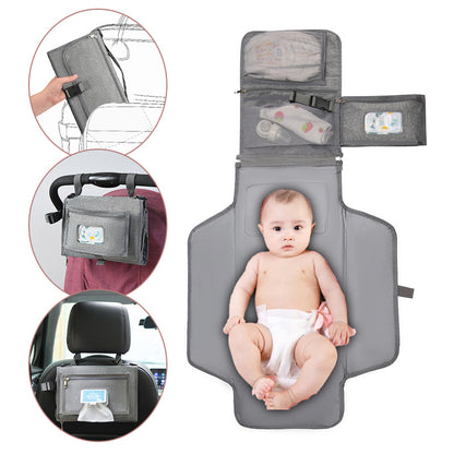 Portable Baby Changing Pad – Waterproof Foldable Diaper Changing Mat with Storage Pockets | Travel Changing Pad for Newborns & Infants