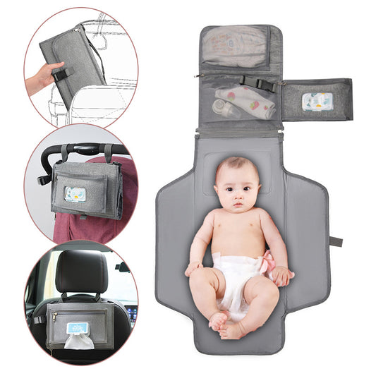 Portable Baby Changing Pad – Waterproof Foldable Diaper Changing Mat with Storage Pockets | Travel Changing Pad for Newborns & Infants