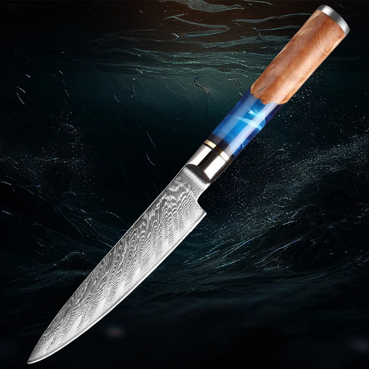5-Inch VG10 Damascus Steel Paring Knife | Precision Japanese Blade with Abalone Handle
