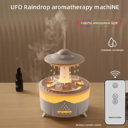 Rain Drop™ 350ml Air Humidifier & Essential Oil Diffuser | LED Mood Light + Remote Control