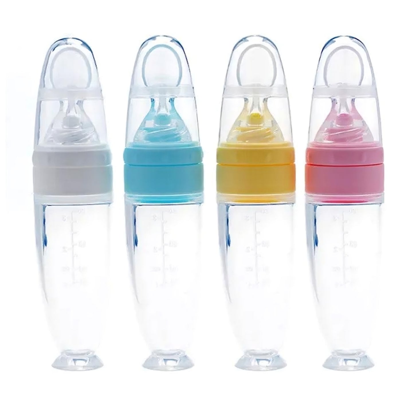 Baby Spoon Feeder with Soft Silicone Bottle – BPA-Free, Baby Food Dispensing Spoon
