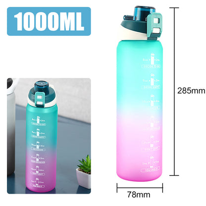 Motivational Water Bottle with Silicone Straw | 32oz, BPA-Free, Reusable & Leak-Proof
