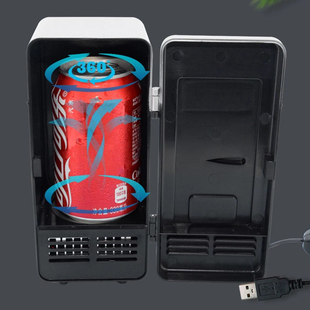 Mini USB Fridge Portable Cooler & Warmer | Desktop Beverage Cooler & Heater