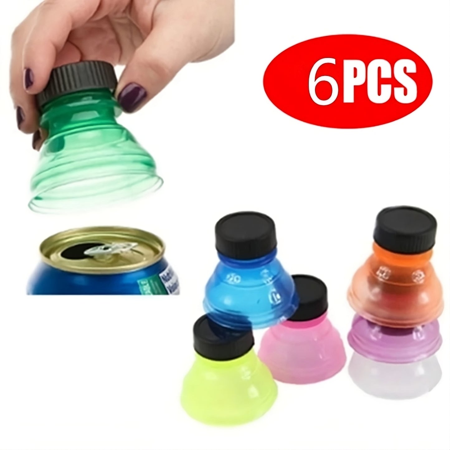 Reusable Can Lids | 6-Pack Air-Tight Soda & Beer Can Covers