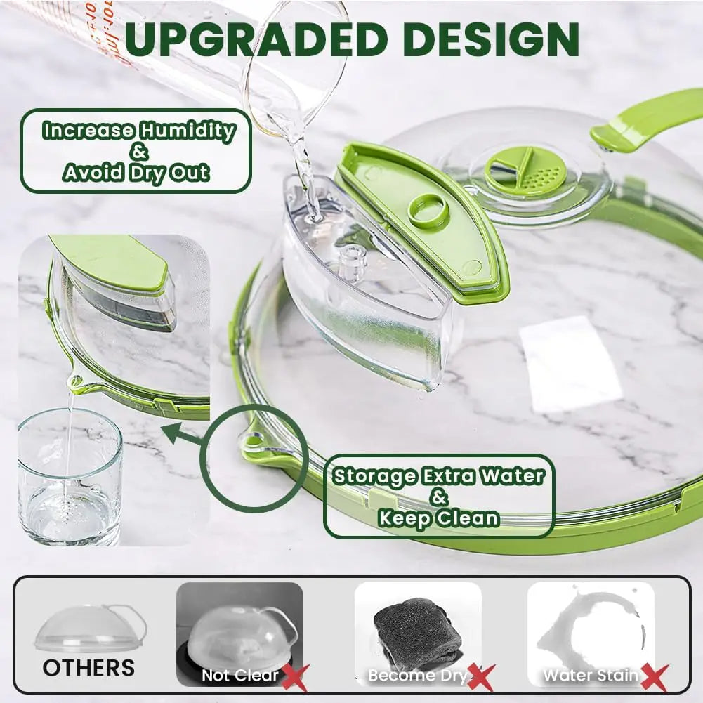 Microwave Cover with Built-in Water Steamer for Moisture Retention and Cleanliness
