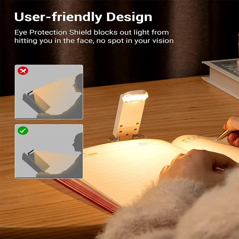 Mini LED Reading Clip Light | USB Rechargeable, Portable Book Light with Adjustable Brightness & Flexible Design