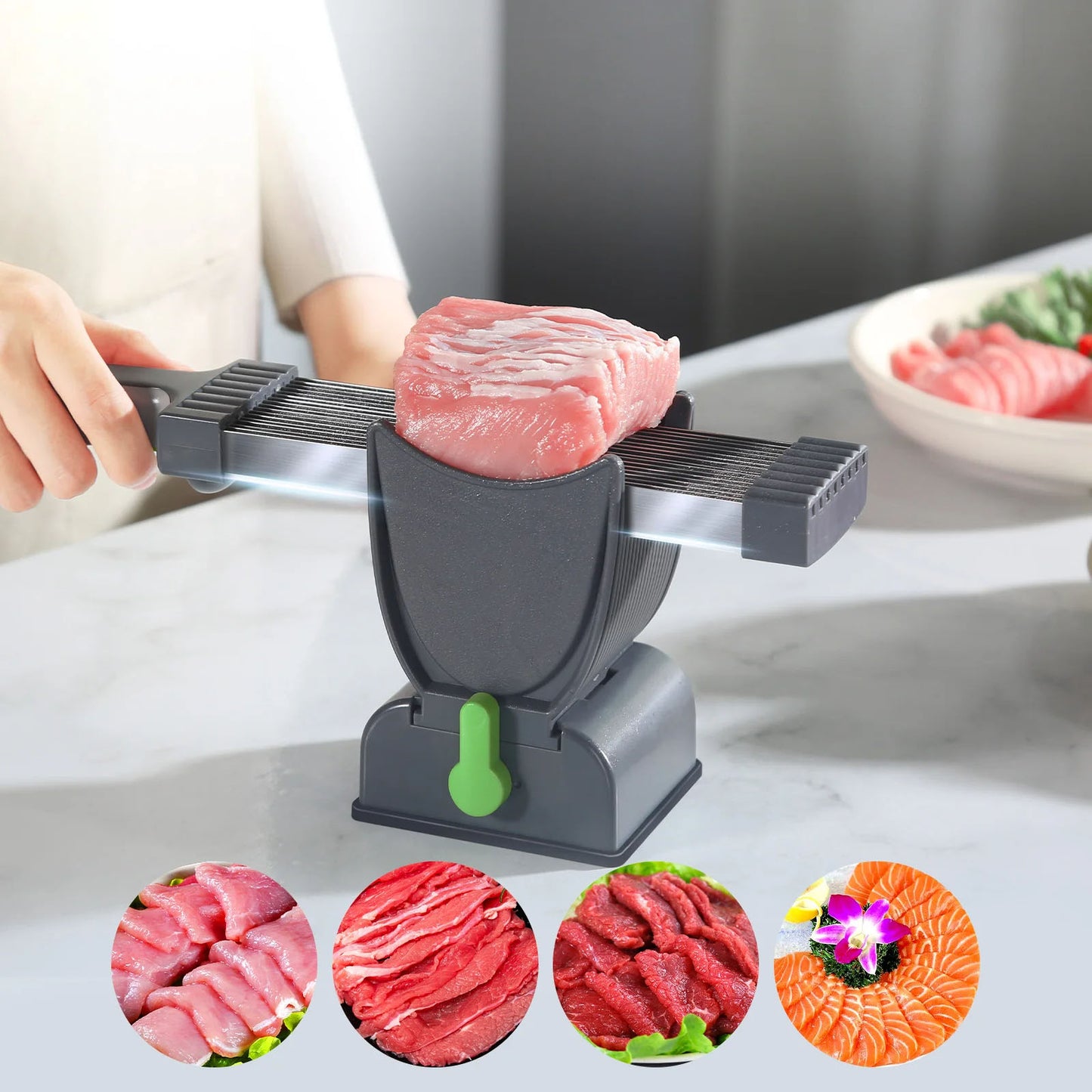 Meat Slicer Cleaver Kitchen Knife Set – 17 Stainless Steel Blades | Ideal for Pork, Beef, Chicken & Salmon Slicing