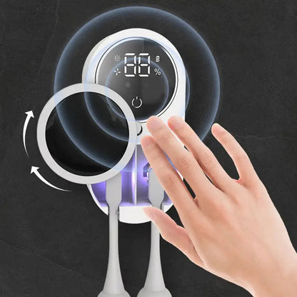 Toothbrush UV Cleaner with UV-C Sterilization, Air Drying, and Smart LED Screen | Fast Charging
