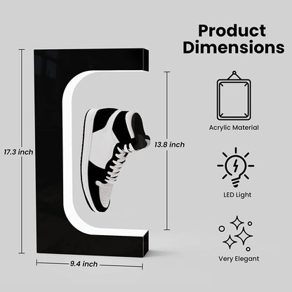 Magnetic Floating Sneaker Display Stand with LED Lights | Rotating Shoe Showcase