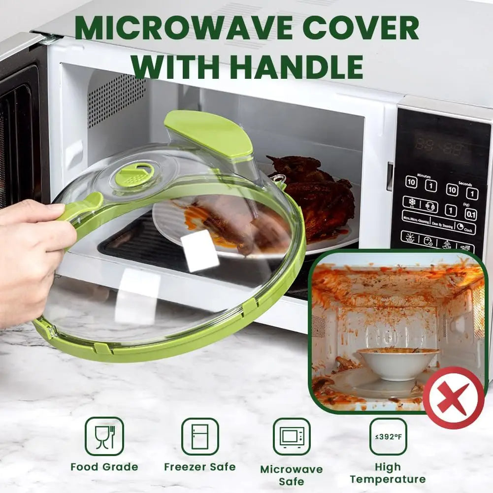 Microwave Cover with Built-in Water Steamer for Moisture Retention and Cleanliness