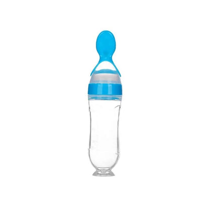 Baby Spoon Feeder with Soft Silicone Bottle – BPA-Free, Baby Food Dispensing Spoon