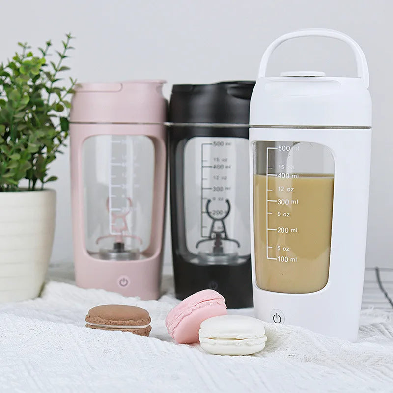 Electric Protein Shaker Bottle – 650ml Rechargeable Blender Cup