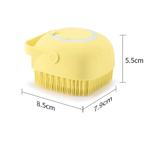 Pet Bath Brush with Shampoo Dispenser | Silicone Dog & Cat Grooming Brush