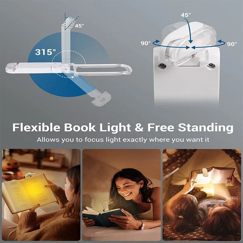 Mini LED Reading Clip Light | USB Rechargeable, Portable Book Light with Adjustable Brightness & Flexible Design