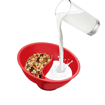 Separated Cereal Bowl | Dry & Wet Separation with Spiral Slide | Crunchy Cereal Every Time