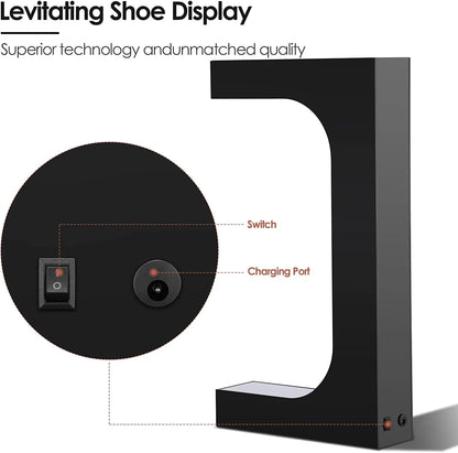 Magnetic Floating Sneaker Display Stand with LED Lights | Rotating Shoe Showcase