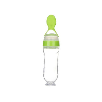 Baby Spoon Feeder with Soft Silicone Bottle – BPA-Free, Baby Food Dispensing Spoon