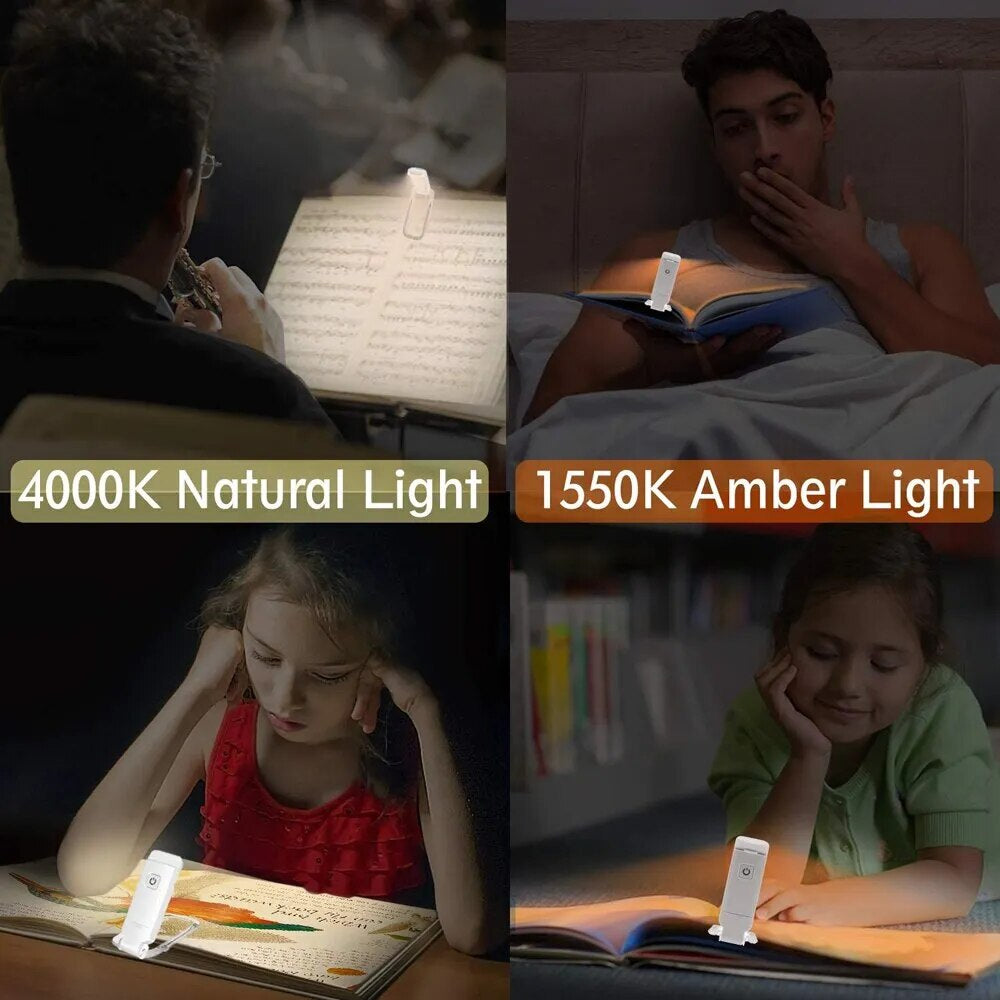 Mini LED Reading Clip Light | USB Rechargeable, Portable Book Light with Adjustable Brightness & Flexible Design