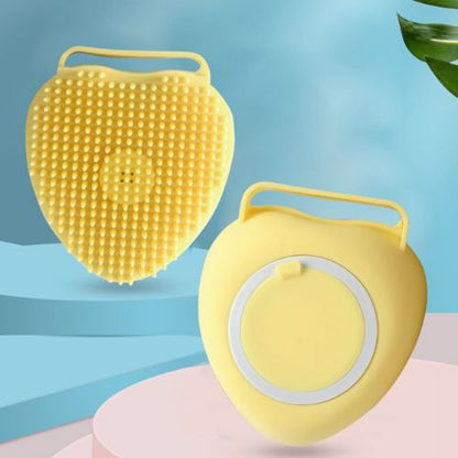Pet Bath Brush with Shampoo Dispenser | Silicone Dog & Cat Grooming Brush