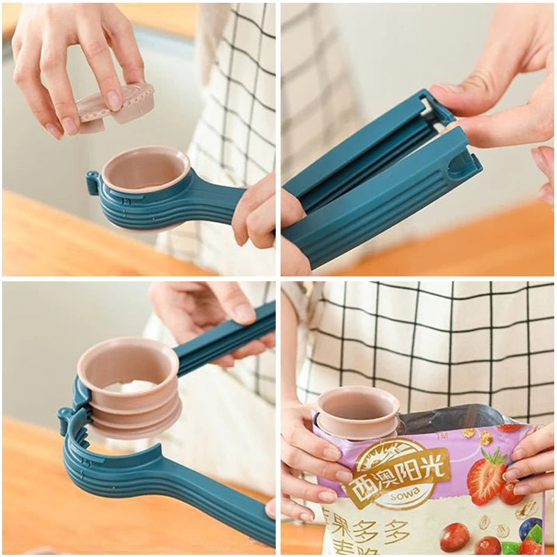 Reusable Bag Clip Snack Sealer with Spray Nozzle | Moisture-Proof Food Storage Solution