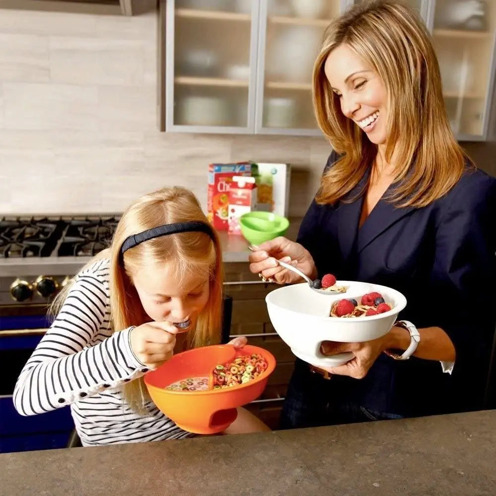 Separated Cereal Bowl | Dry & Wet Separation with Spiral Slide | Crunchy Cereal Every Time