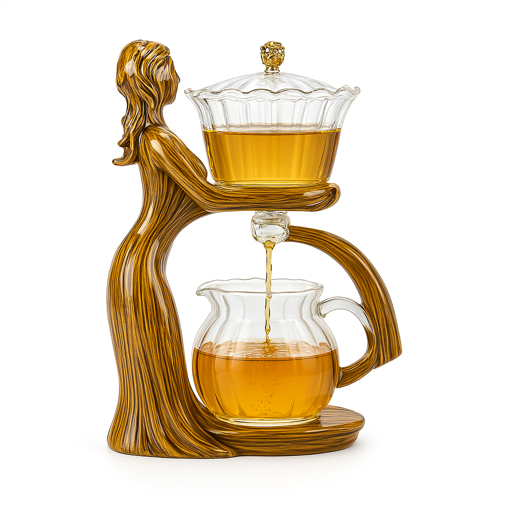 Semi-Automatic Glass Teapot | Elegant Tea Brewer for Loose-Leaf & Blooming Teas