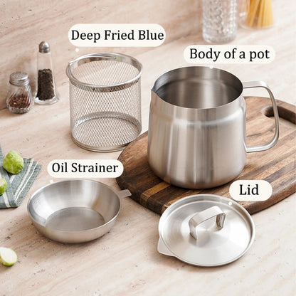Deep Frying Pot with Oil Storage & Fry Basket – 2L | Crispy, Healthy, Easy Frying