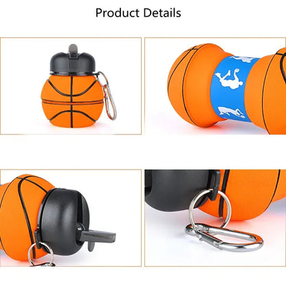 Foldable Sports Ball Water Bottle | Collapsible Silicone Hydration Bottle