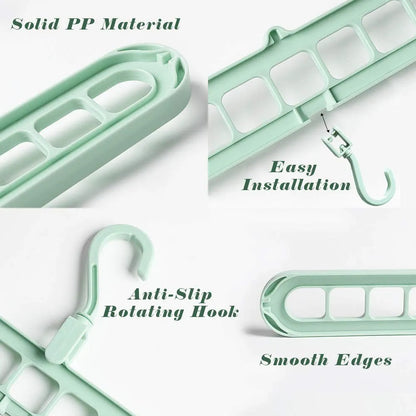 9-in-1 Smart Hanger | Space-Saving Closet Organizer with 360° Rotating Hook
