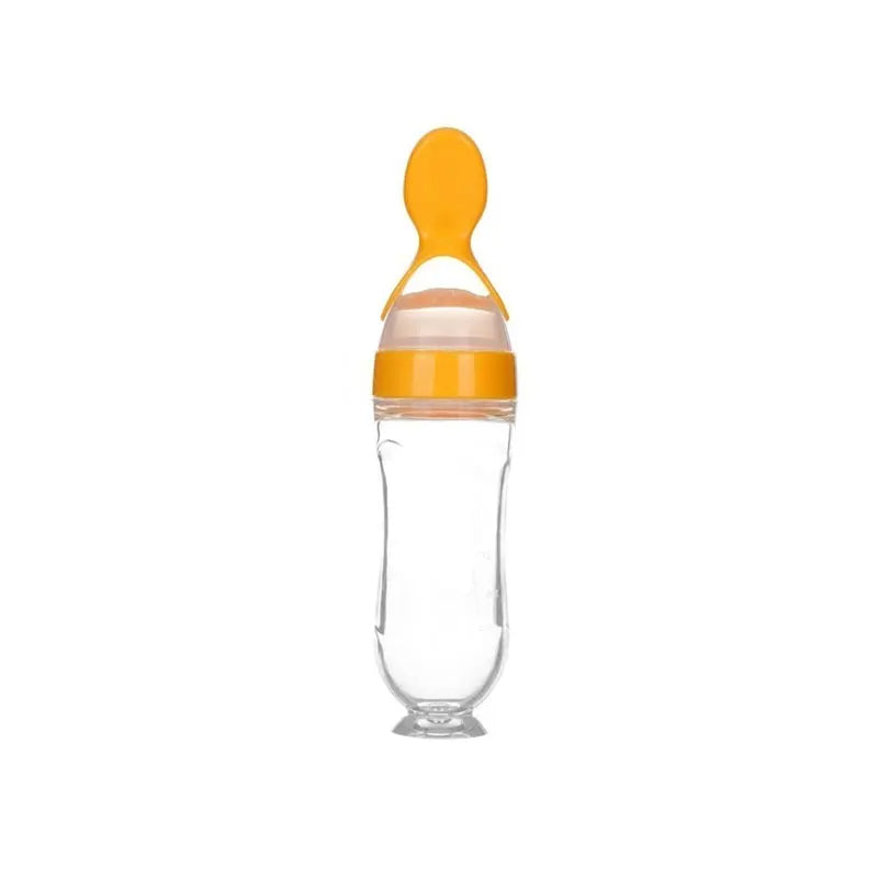 Baby Spoon Feeder with Soft Silicone Bottle – BPA-Free, Baby Food Dispensing Spoon