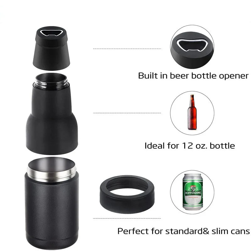 Premium 3-in-1 Beer Can Cooler & Holder | Perfect for Outdoor, Camping, and Everyday Use