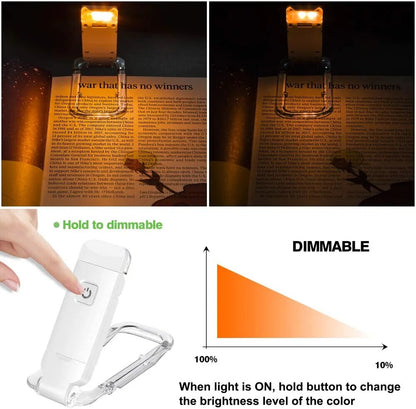 Mini LED Reading Clip Light | USB Rechargeable, Portable Book Light with Adjustable Brightness & Flexible Design