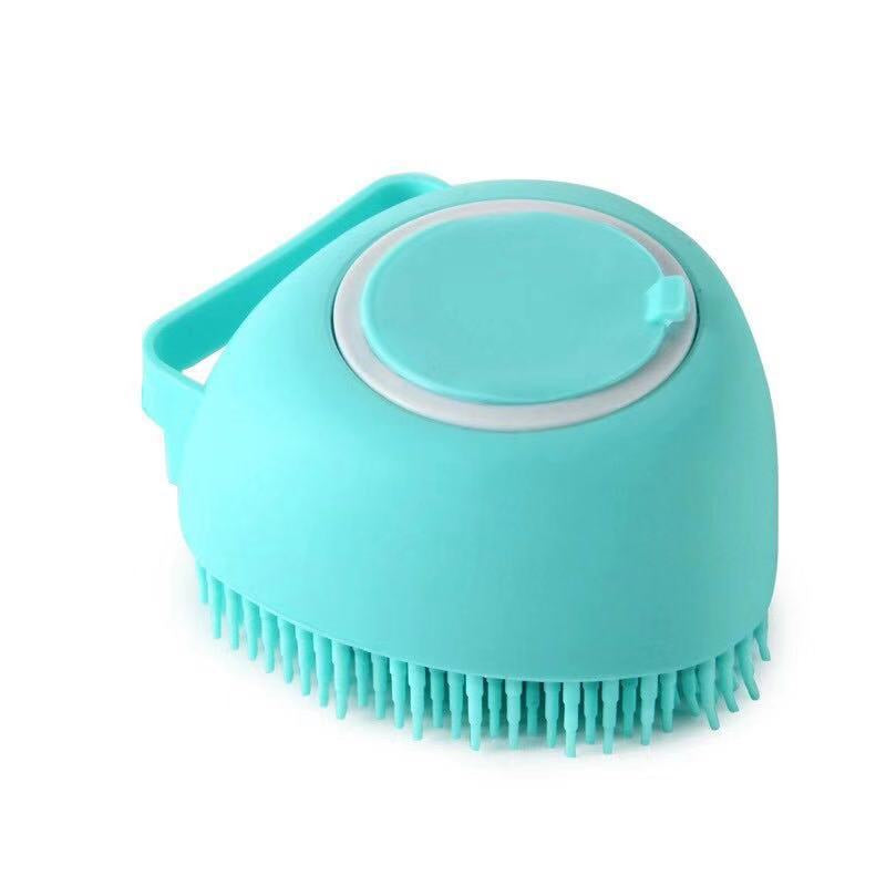 Pet Bath Brush with Shampoo Dispenser | Silicone Dog & Cat Grooming Brush