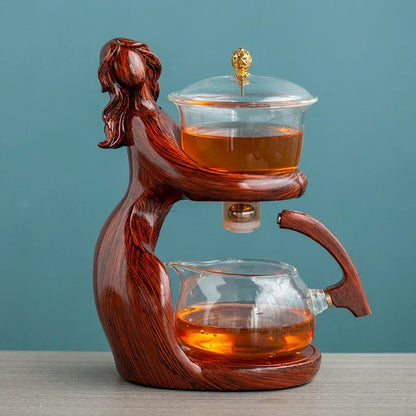 Semi-Automatic Glass Teapot | Elegant Tea Brewer for Loose-Leaf & Blooming Teas