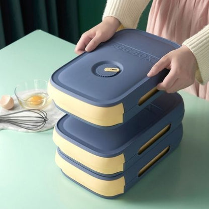 Drawer-Style Egg Storage Box with Freshness Timer | Holds 18-20 Eggs