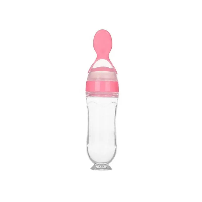 Baby Spoon Feeder with Soft Silicone Bottle – BPA-Free, Baby Food Dispensing Spoon