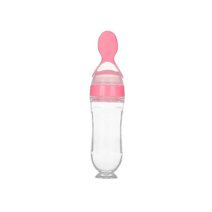 Baby Spoon Feeder with Soft Silicone Bottle – BPA-Free, Baby Food Dispensing Spoon