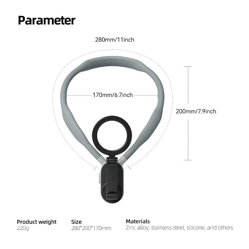 Magnetic Neck Phone Mount Holder | Hands-Free Action Camera & Smartphone Bracket