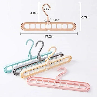 9-in-1 Smart Hanger | Space-Saving Closet Organizer with 360° Rotating Hook