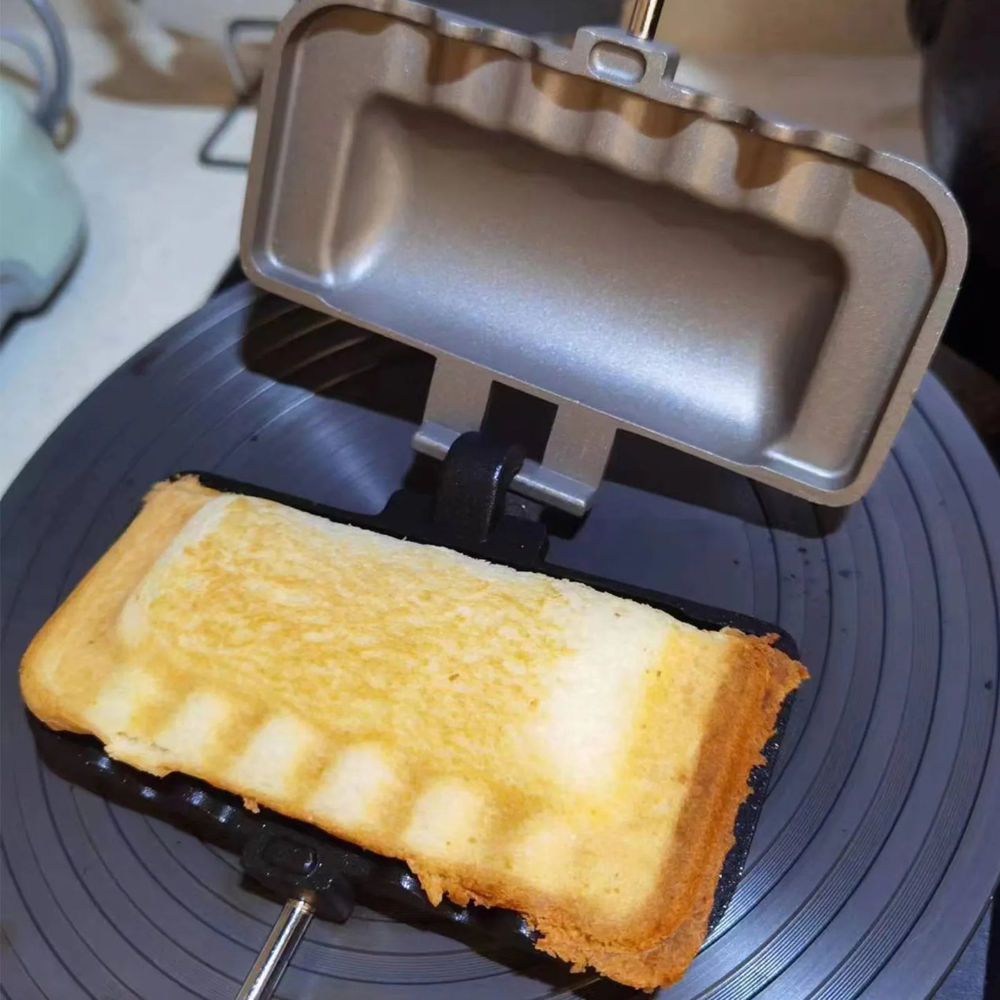 Double-Sided Non-Stick Sandwich & Breakfast Pan | Flip-Free, Foldable Grill Frying Pan