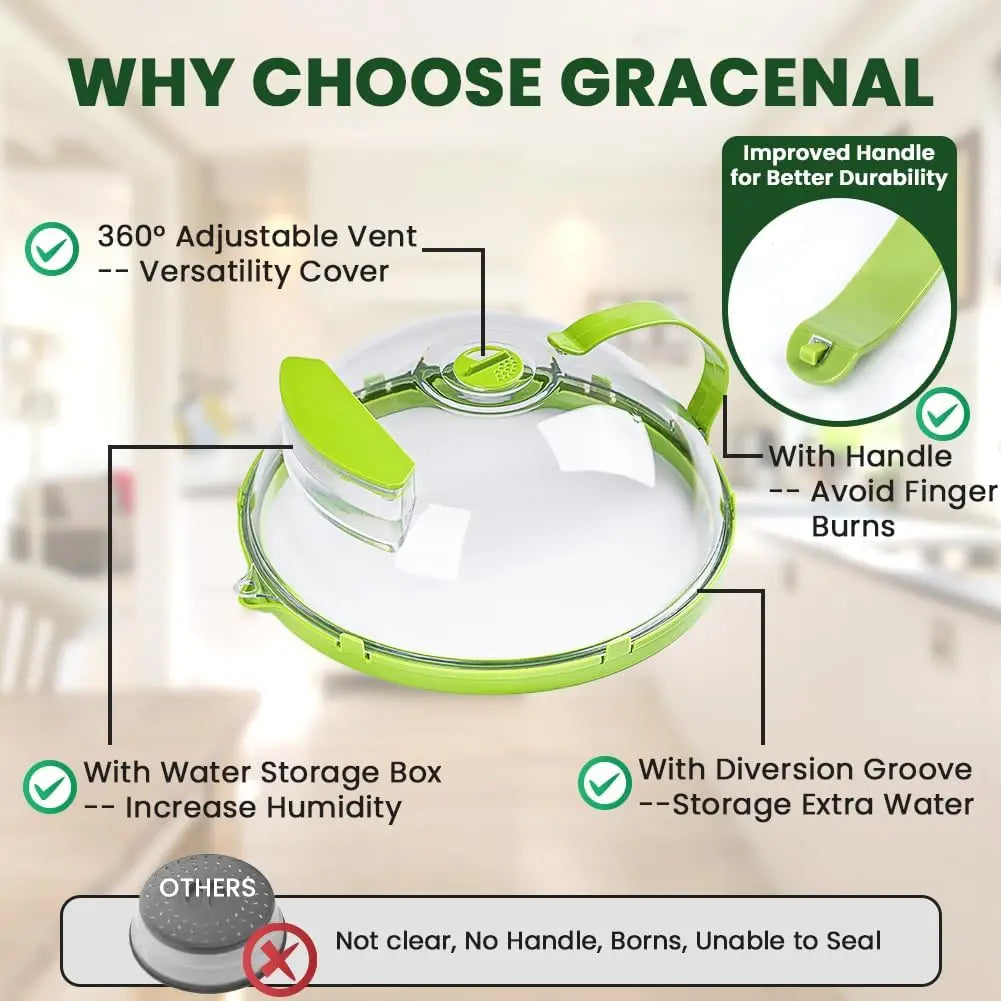 Microwave Cover with Built-in Water Steamer for Moisture Retention and Cleanliness