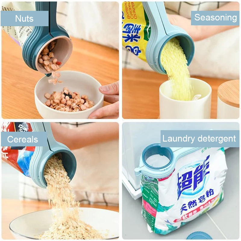 Reusable Bag Clip Snack Sealer with Spray Nozzle | Moisture-Proof Food Storage Solution