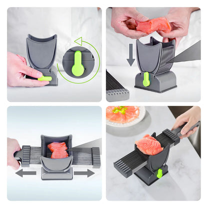 Meat Slicer Cleaver Kitchen Knife Set – 17 Stainless Steel Blades | Ideal for Pork, Beef, Chicken & Salmon Slicing