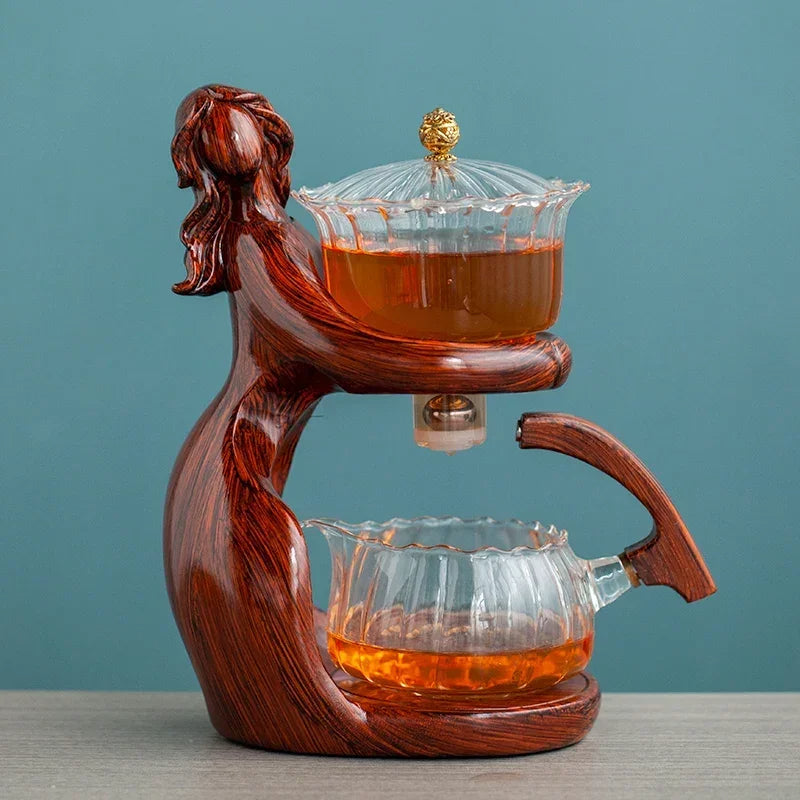 Semi-Automatic Glass Teapot | Elegant Tea Brewer for Loose-Leaf & Blooming Teas