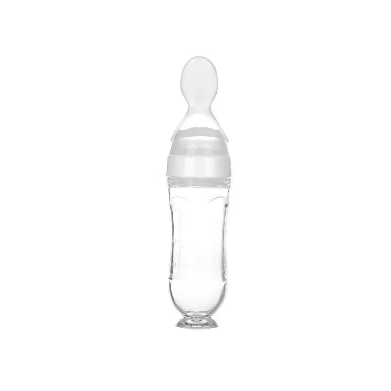 Baby Spoon Feeder with Soft Silicone Bottle – BPA-Free, Baby Food Dispensing Spoon
