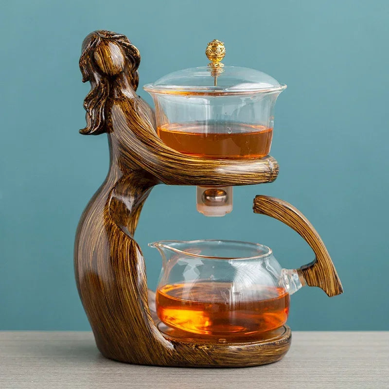 Semi-Automatic Glass Teapot | Elegant Tea Brewer for Loose-Leaf & Blooming Teas